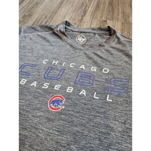47 Brand Chicago Cubs Baseball Shirt Mens Large Gray MLB Performance T-Shirt